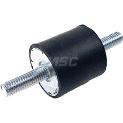 Vibration Isolators; Isolator Type: Stud/Stud; Maximum Load Capacity: 170.00; Insert Material: Zinc-Plated Steel; Isolator Material: Natural Rubber; Thread Size: 8 mm; Overall Width: 30; Overall Diameter: 30 mm; Overall Height: 30 mm; Thread Length: 23.00