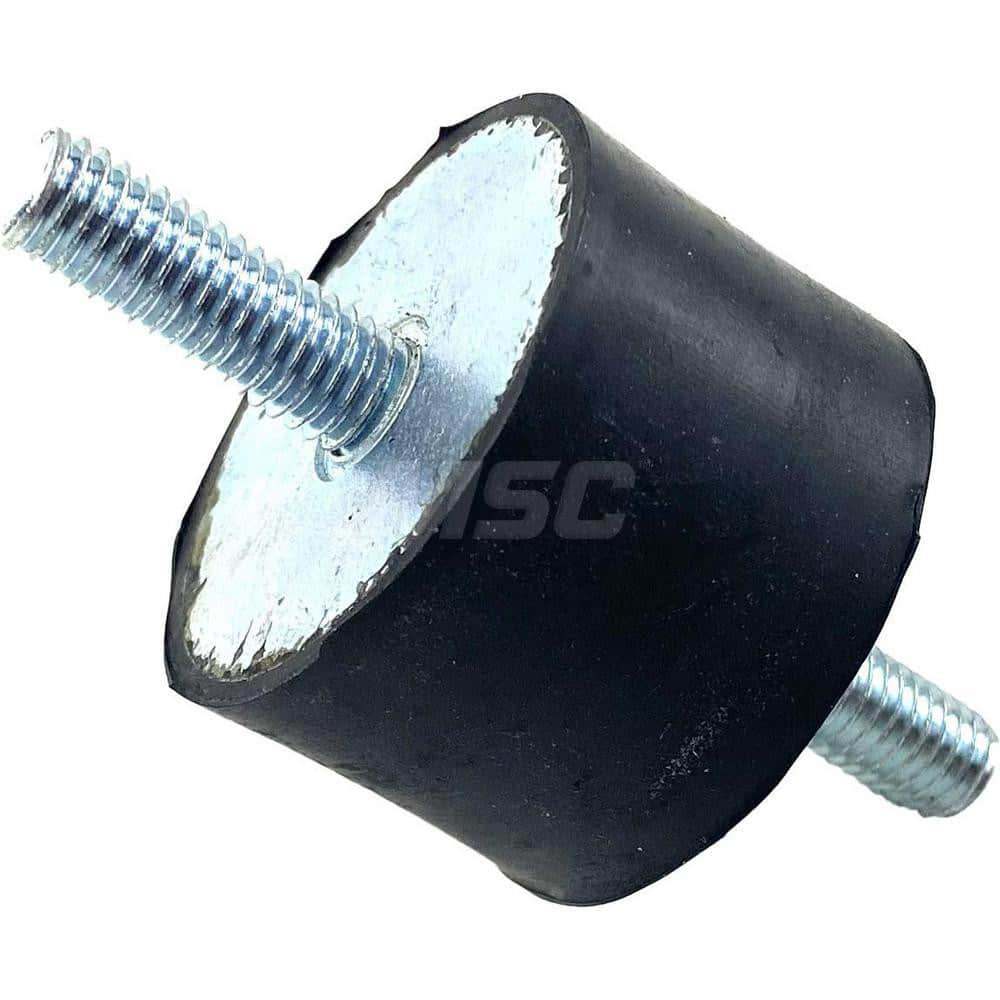 Vibration Isolators; Isolator Type: Stud/Stud; Maximum Load Capacity: 170.00; Insert Material: Zinc-Plated Steel; Isolator Material: Natural Rubber; Thread Size: 8 mm; Overall Width: 40; Overall Diameter: 40 mm; Overall Height: 30 mm; Thread Length: 23.00