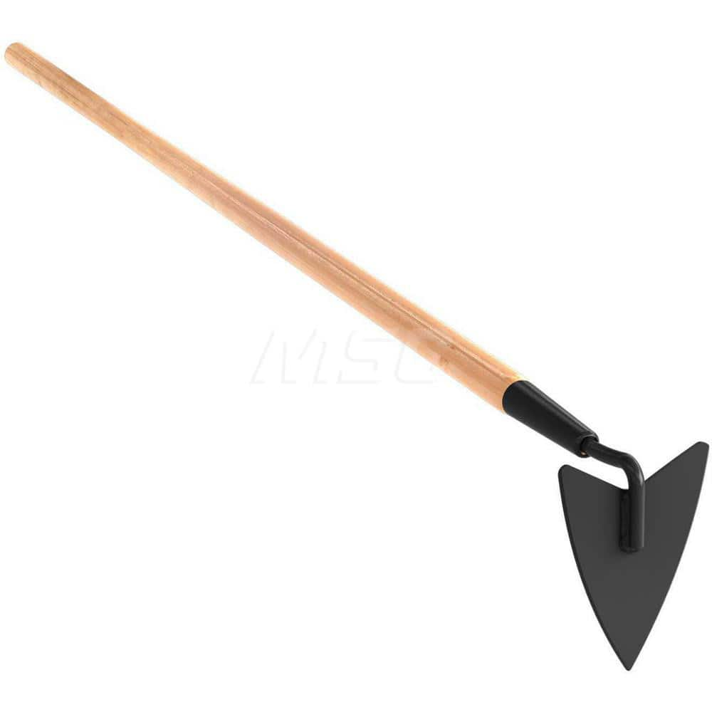 Garden Hoe: 5″ Wide, Triangular, Steel 60″ Long Straight Wood Handle