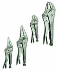 4 Piece - Curved & Straight Jaw Locking Plier Set - Strong Tooling