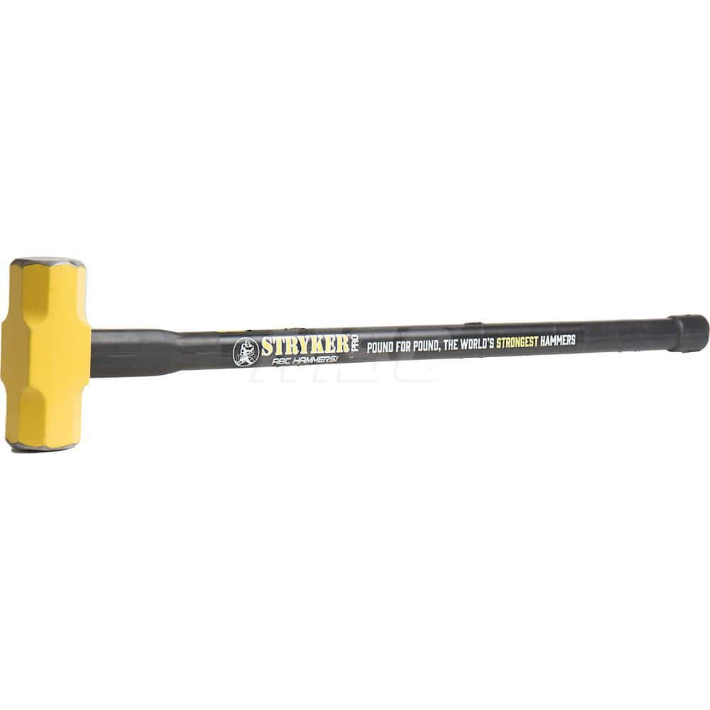 Sledge Hammer: 10 lb Head, 2-1/2″ Face Dia, 35-1/2″ OAL Drop Forged Steel Head, Steel Reinforced Rubber Handle