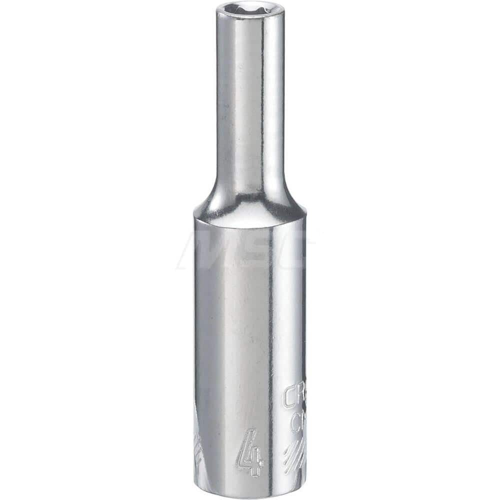 Hand Socket: 1/4″ Drive, 4 mm Socket, 6-Point Chrome-Plated & Polished