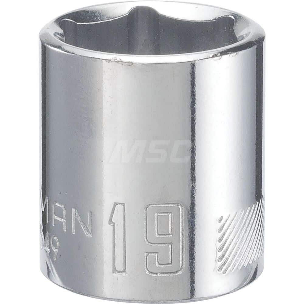 Hand Socket: 3/8″ Drive, 19 mm Socket, 6-Point Chrome-Plated & Polished