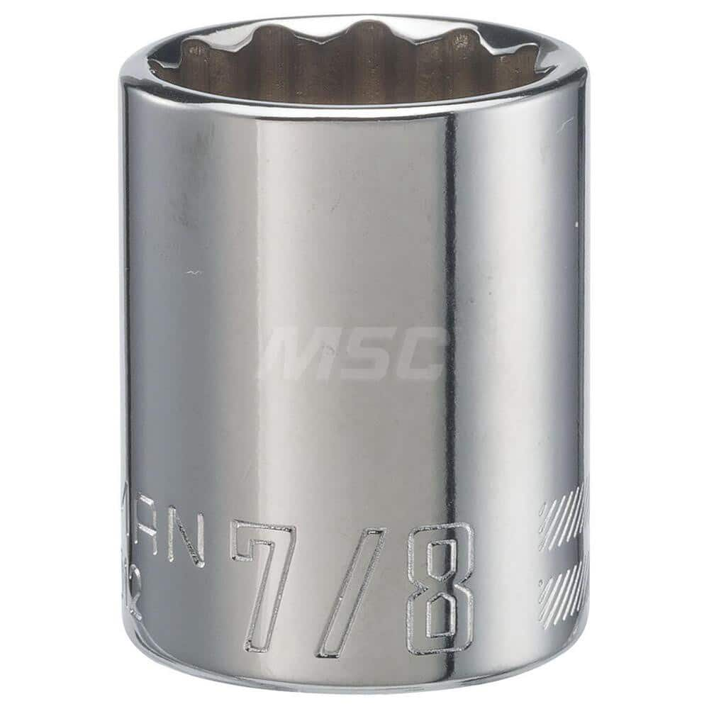 Hand Socket: 1/2″ Drive, 7/8″ Socket, 12-Point Chrome-Plated & Polished