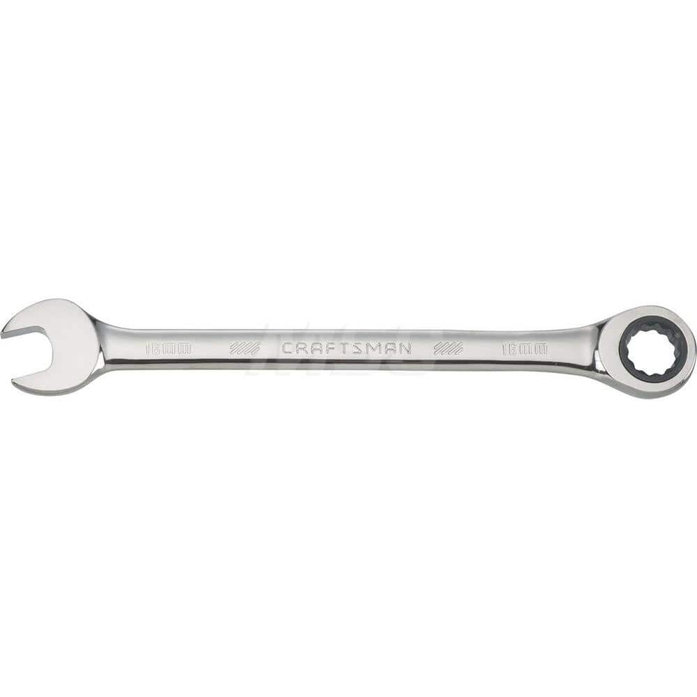 Combination Wrench: Steel, Polished Chrome-Plated