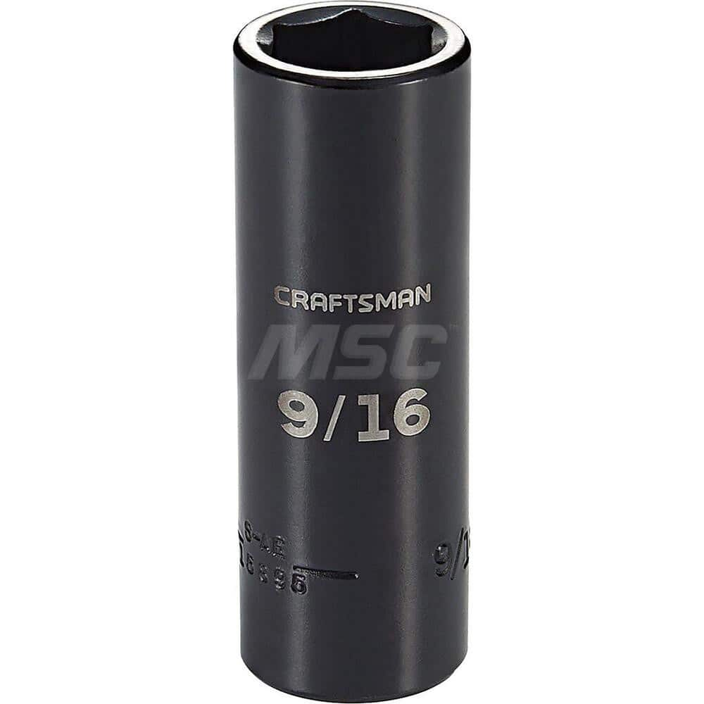 Impact Socket: 3/8″ Drive 6-Point, Black Oxide