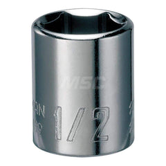 Hand Socket: 1/4″ Drive, 1/2″ Socket, 6-Point Chrome-Plated & Polished