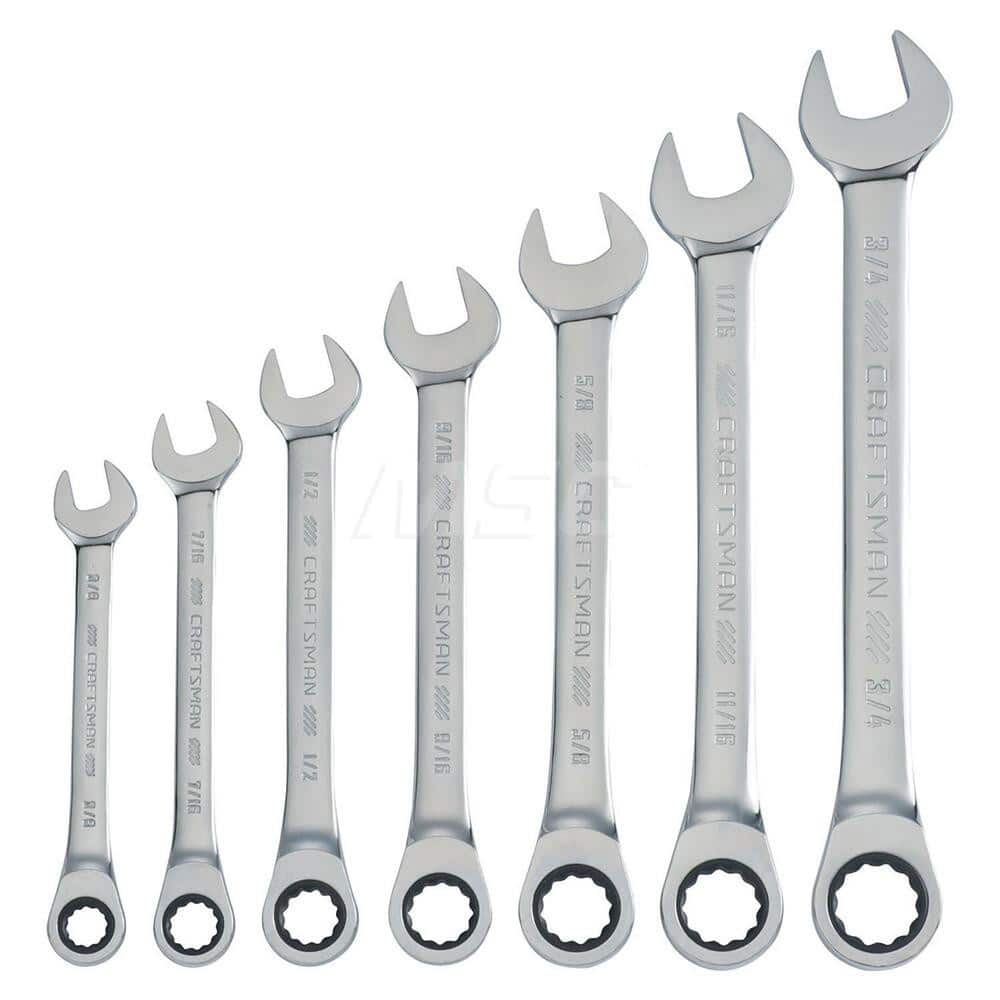 Wrench Set: 7 Pc, Inch Polished Chrome Finish