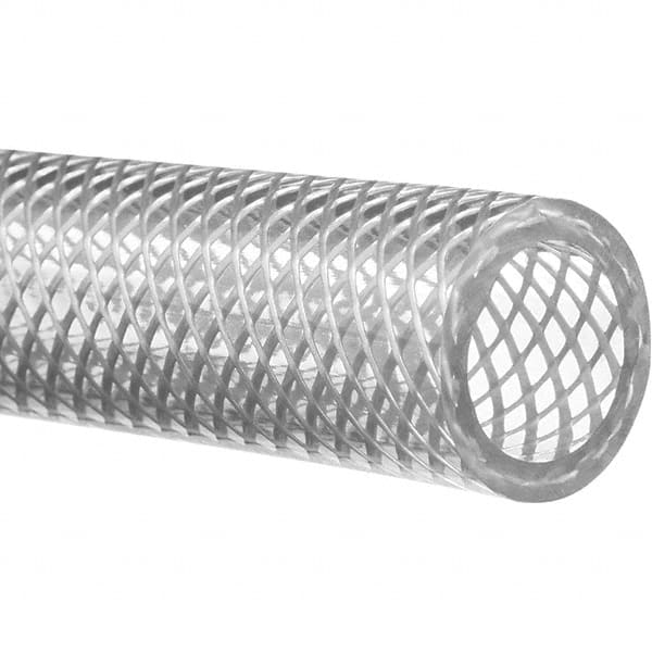 Value Collection - 1/2" ID x 5/8" OD, 50' Long, PVC Reinforced (FDA) Tube - Clear, 100 Max psi, -50 to 150°F - Strong Tooling