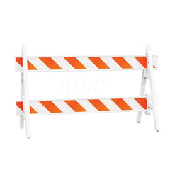 Pedestrian Barrier Kits; Type: A-Frame Barricade Set; Post/Base Material: Plastic; Rope/Chain Material: Polyethylene; Post/Base Color: White; Height (Inch): 42.0; Contents: (2) 28 in W x 42 in H Two White Plastic A-Frame Legs; (2) 6 ft L x 7.75 in H x 1.7