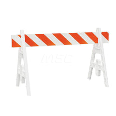 Traffic Barricades; Type: A-Frame; Barricade Height (Inch): 40; Material: Plastic; Barricade Width (Inch): 29; Reflective: Yes; Compliance: None; Color: White; Weight (Lb.): 6.0000; Top Panel Height (Inch): 8; Top Panel Width (Inch): 96; Additional Inform