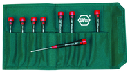 8 Piece - Precision Slotted Screwdriver Set - #26093 - Includes: .8 - 4.0mm PicoFinish - Canvas Pouch - Strong Tooling