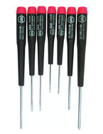 7 Piece - Precision Slotted & Phillips Screwdriver Set - #26190 - Includes: Phillips #00 - 1 Slotted 1.5 - 3mm - Strong Tooling