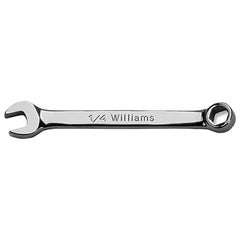 Combination Wrench: 0.25'' Head Size, 15 ° Offset 3.22'' OAL, Chrome & Steel, Polished Chrome-Plated