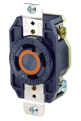 30 Amp; 125/250 Volt; NEMA L14-30R; 3P; 4W; Flush Mtg Locking Receptacle; Industrial Grade; Grounding; V-0-MAX - Black - Strong Tooling