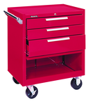 3-Drawer Roller Cabinet w/ball bearing Dwr slides - 35'' x 18'' x 27'' Red - Strong Tooling