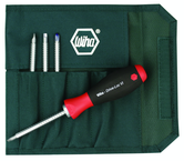 5 Piece - Drive-Loc VI Interchangeable Set - #28194 - Includes: Square # 1 # 2; Slotted 3.5 x 4.5; 5.5 x 6.5; Phillips #1 #2 - Canvas Pouch - Strong Tooling