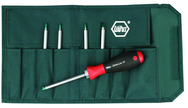 6 Piece - Drive-Loc VI Interchangeable Set - #28197 - Includes: Security Torx® T6s x T8s; T7s x T9s; T10s x T15s; T20s x T25s; T30s x T40s - Canvas Pouch - Strong Tooling