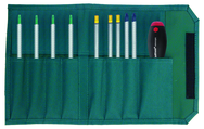 10 Piece - Drive-Loc VI Interchangeable Set - #28199 - Includes: Torx® T6 x T8; T7 x T9; T10 x T15; T20 x T25; Slotted 4.0; 6.0; Phillips #1 #2; Hex 3/32 x 7/64; 1/8 x 9/64; 5/32 x 3/16 - Canvas Pouch - Strong Tooling