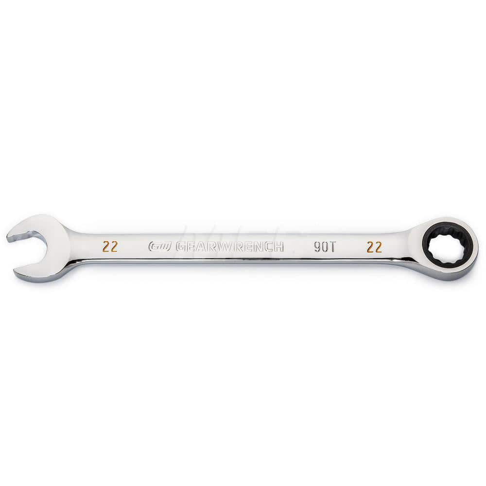 GEARWRENCH - Combination Wrenches; Type: Combination Wrench ; Tool Type: Ratcheting ; Size (mm): 22 ; Number of Points: 12 ; Finish/Coating: Full Polish Chrome ; Material: Alloy Steel - Exact Industrial Supply