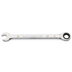 GEARWRENCH - Combination Wrenches; Type: Combination Wrench ; Tool Type: Ratcheting ; Size (mm): 12 ; Number of Points: 12 ; Finish/Coating: Full Polish Chrome ; Material: Alloy Steel - Exact Industrial Supply