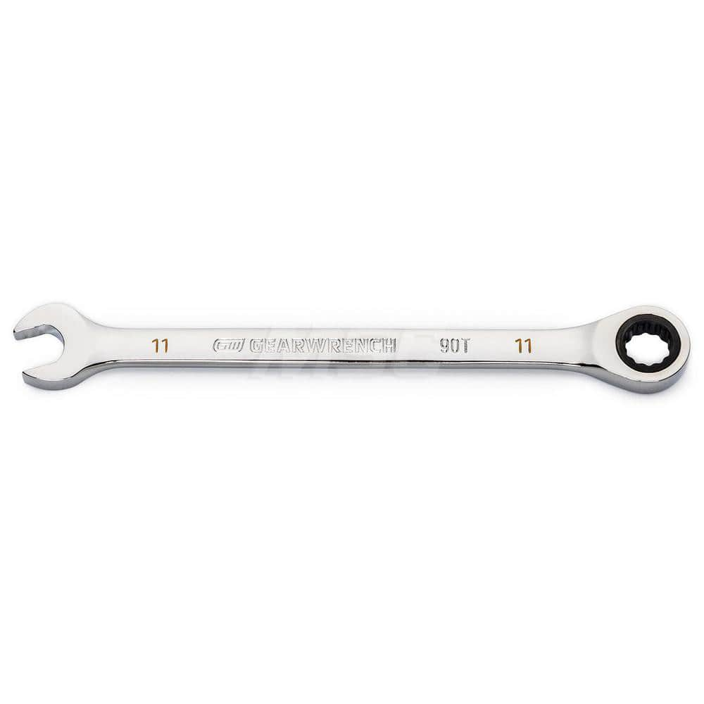 GEARWRENCH - Combination Wrenches; Type: Combination Wrench ; Tool Type: Ratcheting ; Size (mm): 11 ; Number of Points: 12 ; Finish/Coating: Full Polish Chrome ; Material: Alloy Steel - Exact Industrial Supply