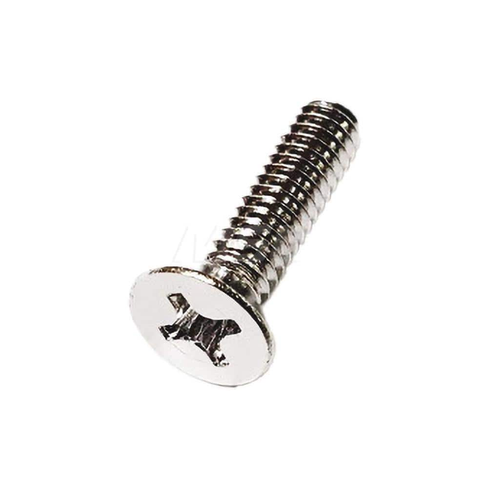 Machine Screw: #10-24 x 3/4″, Flat Head, Phillips Stainless Steel, NL-19 Finish, Grade 18-8, ANSI B18.6.3