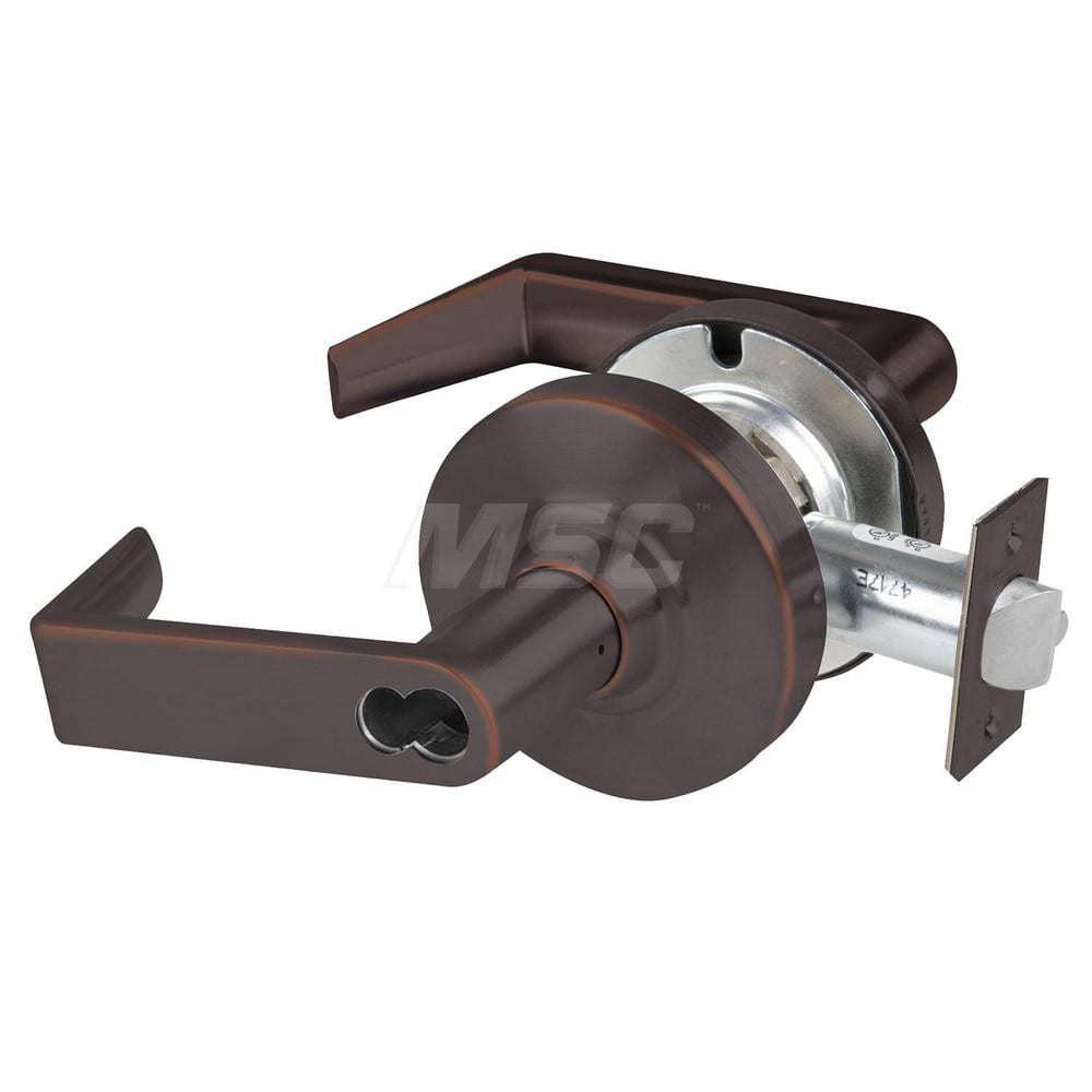 Lever Locksets; Type: Cylindrical Lock; Key Type: Keyless; Strike Type: Curved Lip Strike; Finish/Coating: Aged Bronze; Material: Metal; Material: Metal; Door Thickness: 1.75 in; Backset: 2.75 in; Cylinder Type: No Keyway; Minimum Order Quantity: Metal; M