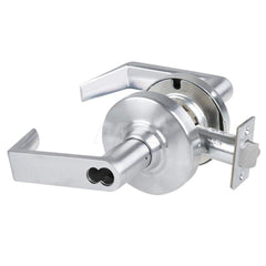 Lever Locksets; Type: Cylindrical Lock; Key Type: Keyless; Strike Type: Curved Lip Strike; Finish/Coating: Satin Chrome; Material: Metal; Material: Metal; Door Thickness: 1.75 in; Backset: 2.75 in; Cylinder Type: No Keyway; Minimum Order Quantity: Metal;