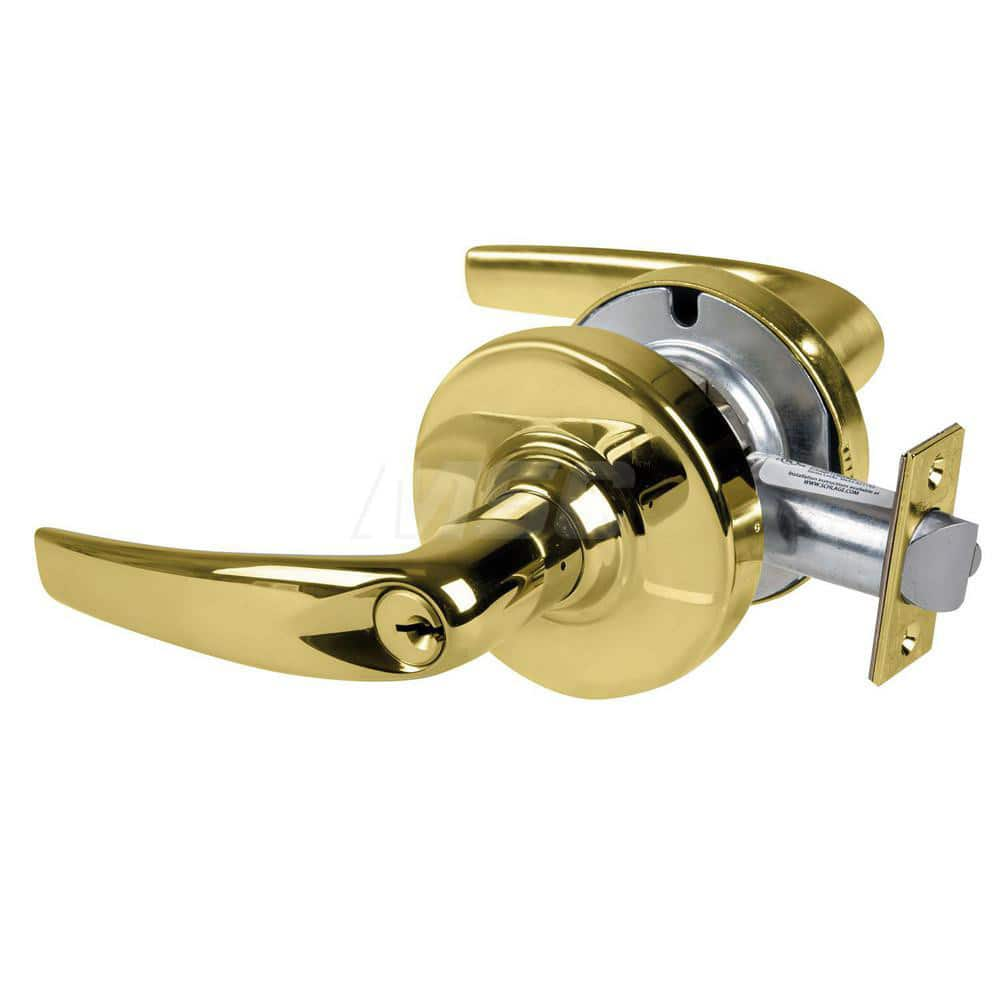 Lever Locksets; Type: Cylindrical Lock; Key Type: Keyed Different; Strike Type: Curved Lip Strike; Finish/Coating: Bright Brass; Material: Metal; Material: Metal; Door Thickness: 1.75 in; Backset: 2.75 in; Cylinder Type: Schlage C Keyway; Minimum Order Qu