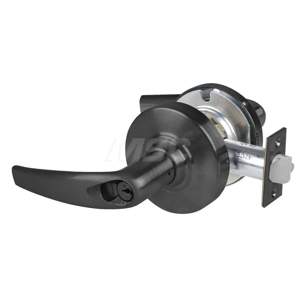 Lever Locksets; Type: Cylindrical Lock; Key Type: Keyed Different; Strike Type: Curved Lip Strike; Finish/Coating: Matte Black; Material: Metal; Material: Metal; Door Thickness: 1.75 in; Backset: 2.75 in; Cylinder Type: Schlage C Keyway; Minimum Order Qua