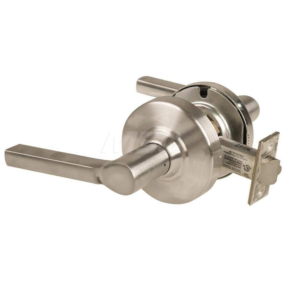 Lever Locksets; Type: Cylindrical Lock; Key Type: Keyless; Strike Type: Curved Lip Strike; Finish/Coating: Satin Nickel; Material: Metal; Material: Metal; Door Thickness: 1.75 in; Backset: 2.75 in; Cylinder Type: No Keyway; Minimum Order Quantity: Metal;