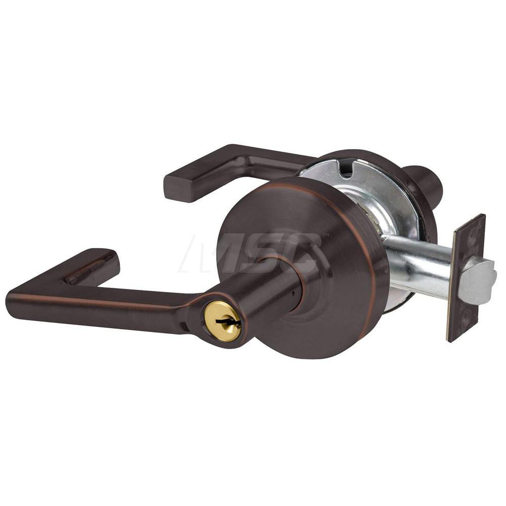 Lever Locksets; Type: Cylindrical Lock; Key Type: Keyed Different; Strike Type: Curved Lip Strike; Finish/Coating: Aged Bronze; Material: Metal; Material: Metal; Door Thickness: 1.75 in; Backset: 2.75 in; Cylinder Type: Schlage C Keyway; Minimum Order Qua