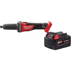 Cordless Die Grinders; Voltage: 18; No-Load RPM: 20000; Switch Type: Slide with Lock-On; Batteries Included: Yes; Battery Chemistry: Lithium-ion; Handle Type: Inline; Includes: Multi-Voltage Charger; Carrying Case; 18V 5Ah Lithium-ion Red Battery Pack; 1/