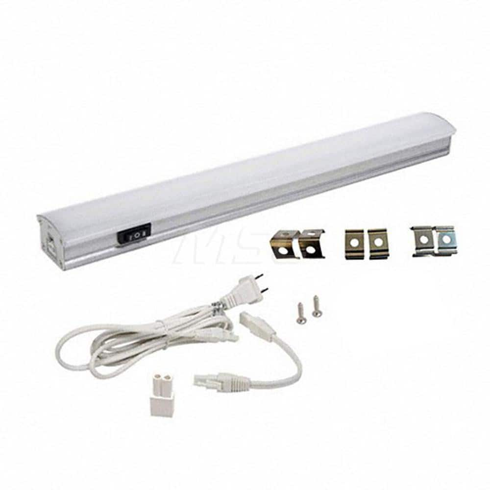 Undercabinet Light Fixtures; Lamp Type: Integrated LED; LED; Number of Lamps: 1; Overall Length (Feet): 12.00; 12 in; Overall Width: 2; Lumens: 450; Wattage: 4.6; 4.600; Overall Height: 1.00; Voltage: 120 VAC; 120.00; Dimmable: No; Overall Width (Inch): 2