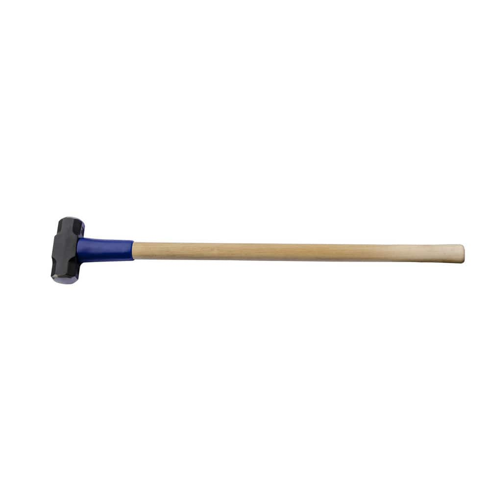 Sledge Hammer: 16 lb Head, 2.75″ Face Dia Forged Steel Head, Wood Handle