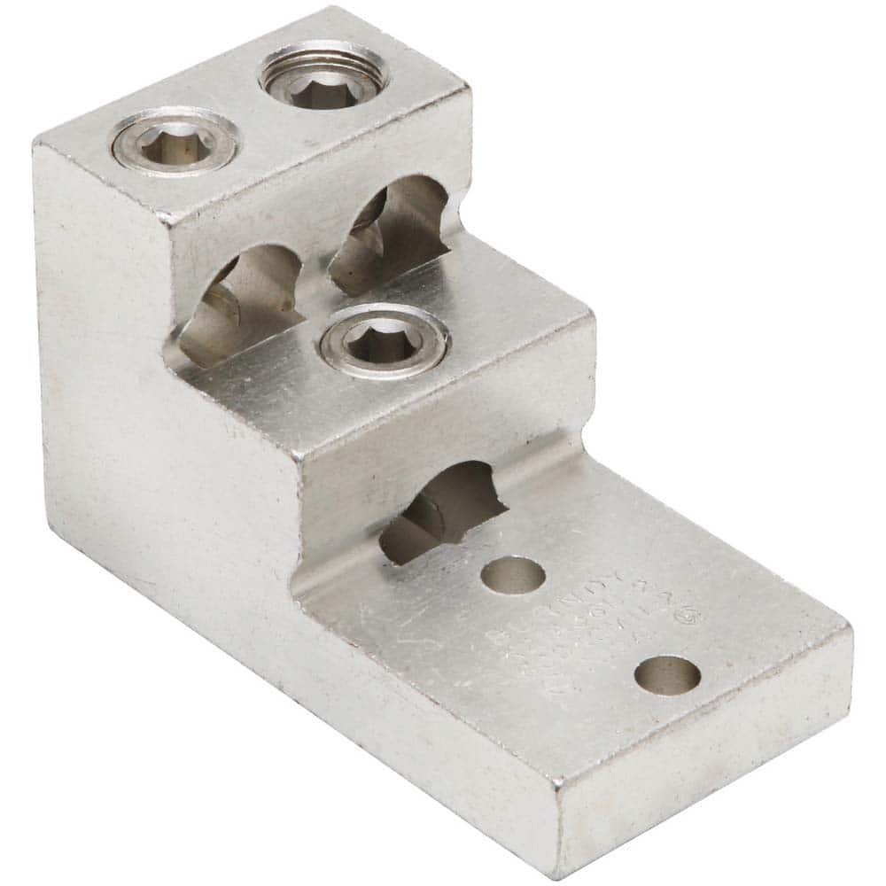 Burndy - Ring Terminals; Terminal Type: Rectangle ; Insulation Type: NonInsulated ; Connection Type: Lug ; Compatible Wire Size (AWG): 2 (Strand) ; Compatible Wire Size (kcmil): 600 ; Stud Size (Inch): 3/8 - Exact Industrial Supply