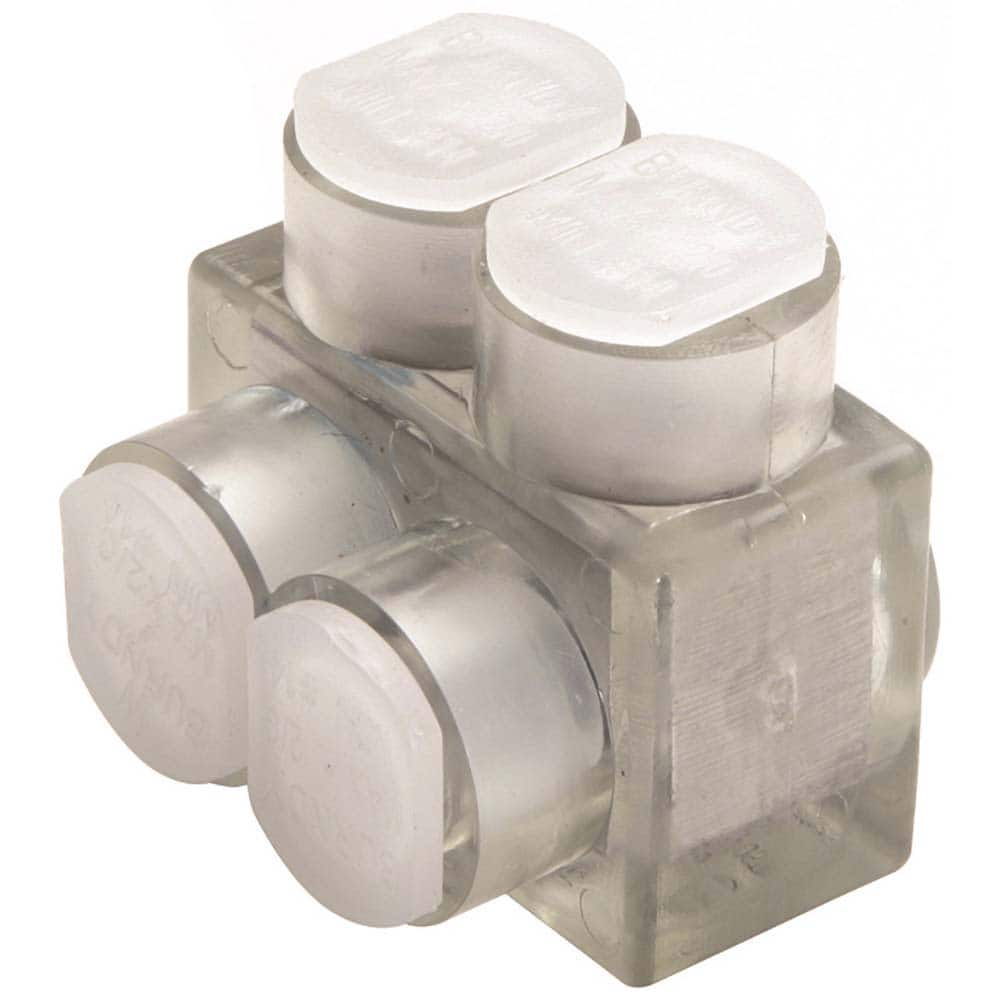 Burndy - Split Bolt Connectors; Connector Material: Aluminum ; Maximum Compatible Wire Size (AWG): 4 ; Minimum Compatible Wire Size (AWG): 14 ; Compatible Wire Type: Aluminum; Copper ; Base Width (Inch): 1.16 ; Base Width (Decimal Inch): 1.16 - Exact Industrial Supply