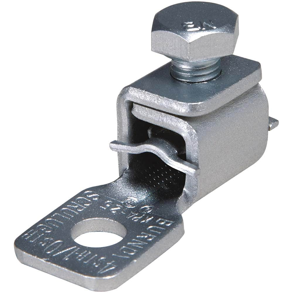 Burndy - Ring Terminals; Terminal Type: Rectangle ; Insulation Type: NonInsulated ; Connection Type: Lug ; Compatible Wire Size (AWG): 14-8 (Solid/Strand) ; Stud Size (#): 10 ; Color: Tin - Exact Industrial Supply