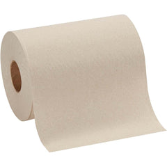 Paper Towels: 1 Ply, Recycled Fiber, Brown 7.833″ Wide, 500' Roll Length