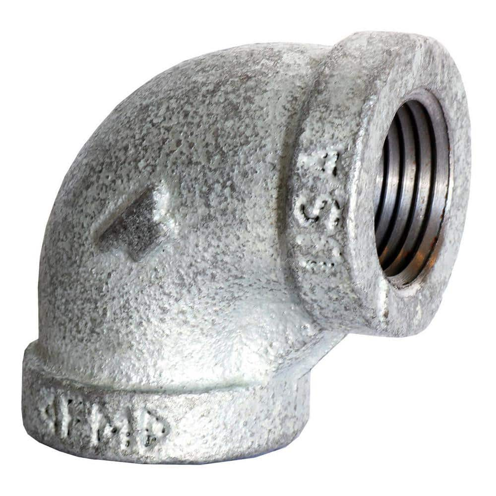 Black 90 ° Elbow: 3″, 150 psi, Threaded Malleable Iron, Galvanized Finish, Class 150