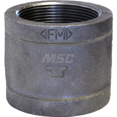 Black Coupling: 4″, 150 psi, Threaded Malleable Iron, Black Finish, Class 150