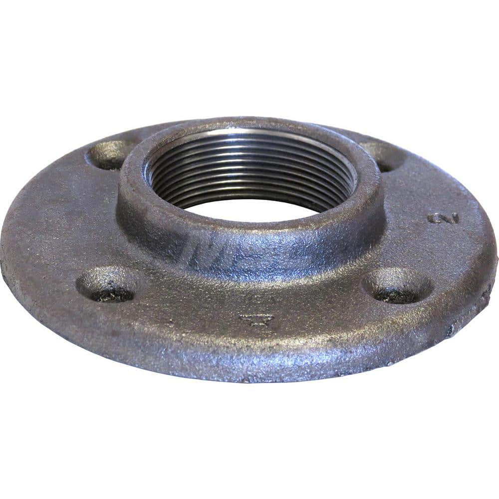 Black Floor Flange: 1/4″, 150 psi, Threaded Malleable Iron, Black Finish, Class 150