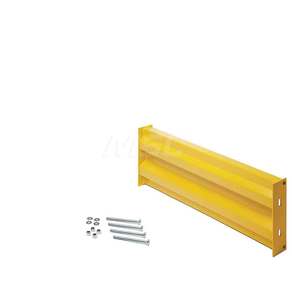 Heavy-Duty Guard Rail: Yellow, Powder Coated, Steel