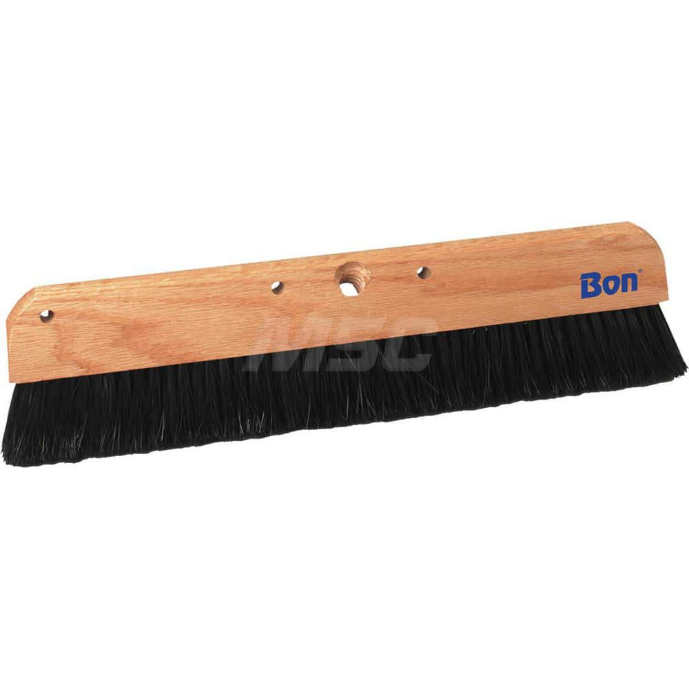 Push Broom: 48″ Wide, Polypropylene Bristle 3-1/4″ Bristle Length, Wood Block, Threaded Handle Connection