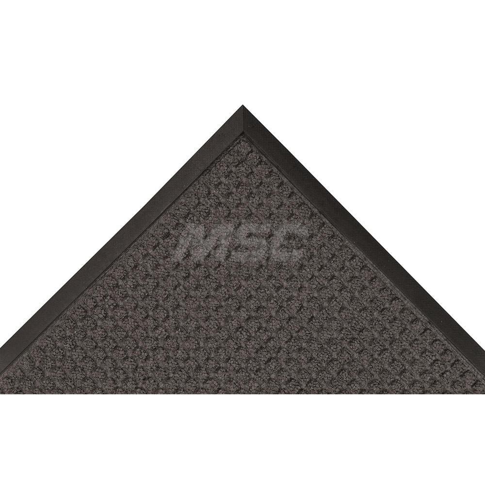 Carpeted Entrance Mat: 120' Long, 36' Wide, Blended Yarn Surface Standard-Duty Traffic, Rubber Base, Gray