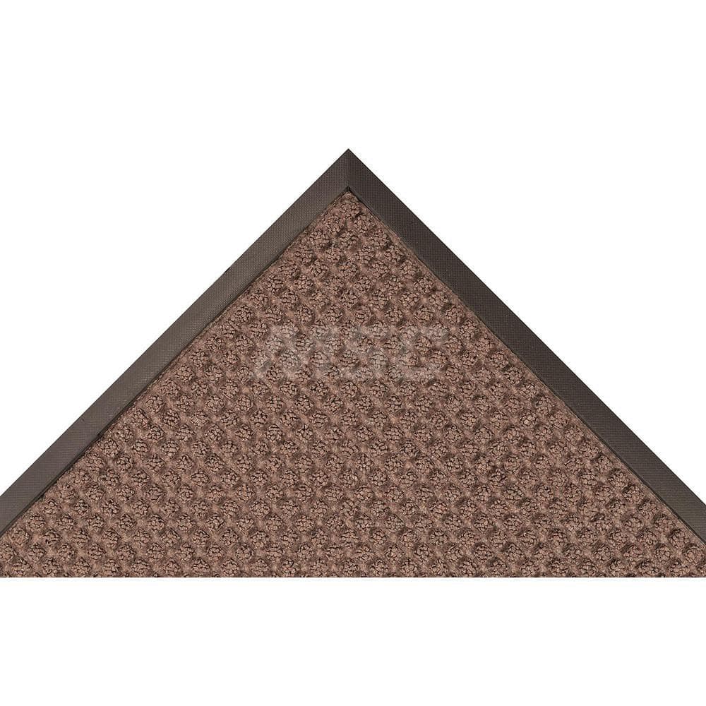 Carpeted Entrance Mat: 120' Long, 48' Wide, Blended Yarn Surface Standard-Duty Traffic, Rubber Base, Brown