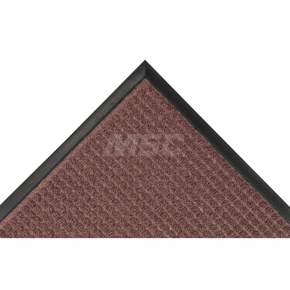 Carpeted Entrance Mat: 60' Long, 36' Wide, Blended Yarn Surface Standard-Duty Traffic, Rubber Base, Burgundy