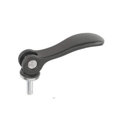 Clamp Cam Levers; Type: Adjustable External Thread Cam Lever; Hole Diameter (Inch): 0.2400; Hole Diameter (mm): 0.2400; Hole Center to Lever End (Decimal Inch): 1.4300; Overall Width (Decimal Inch): 0.5700; Travel (Decimal Inch): 0.0400; Material: Stainle