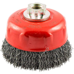 Norton - 4" Diam 5/8-11 Threaded Arbor Carbon Steel Fill Cup Brush - Strong Tooling